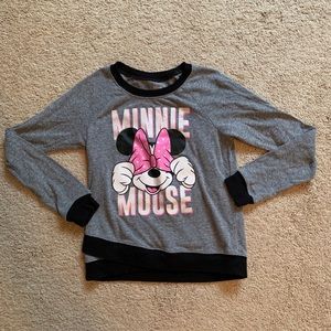 Black and gray mini mouse long sleeve T-shirt